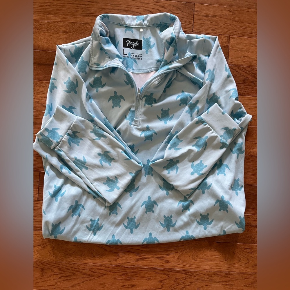 Men's Large  Waggle Turtle Bay 1/4 Zip Pullover